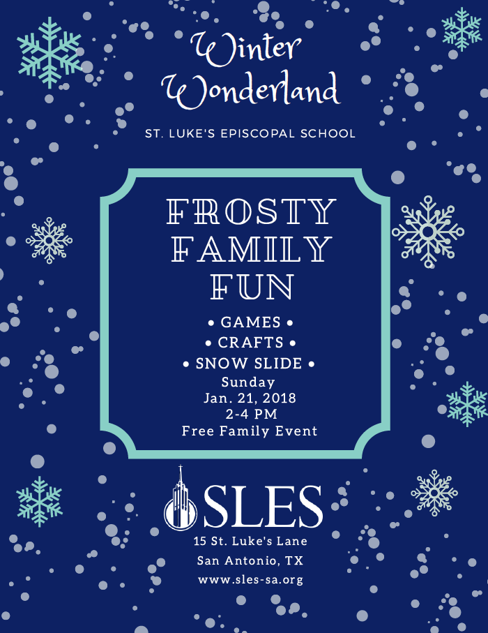 Flyer for St. Luke's Episcopal School Winter Wonderland